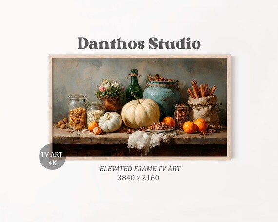 Rustic Autumn Still Life Art Vintage Farmhouse Tv Pumpkin Gourd Earthy Decor Instant For Frame 89