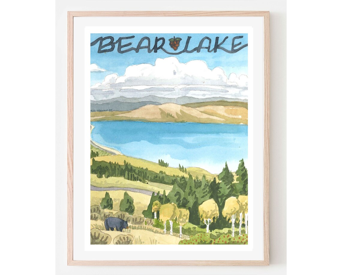Bear Lake Overlook Vintage Travel Poster Art Print