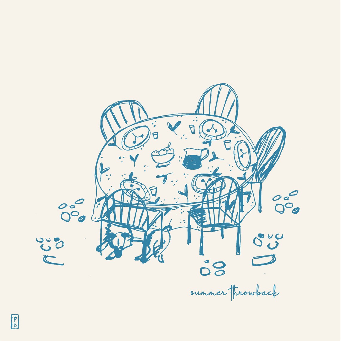 Summer Throwback Food and Dining Line Art Print - Image 2