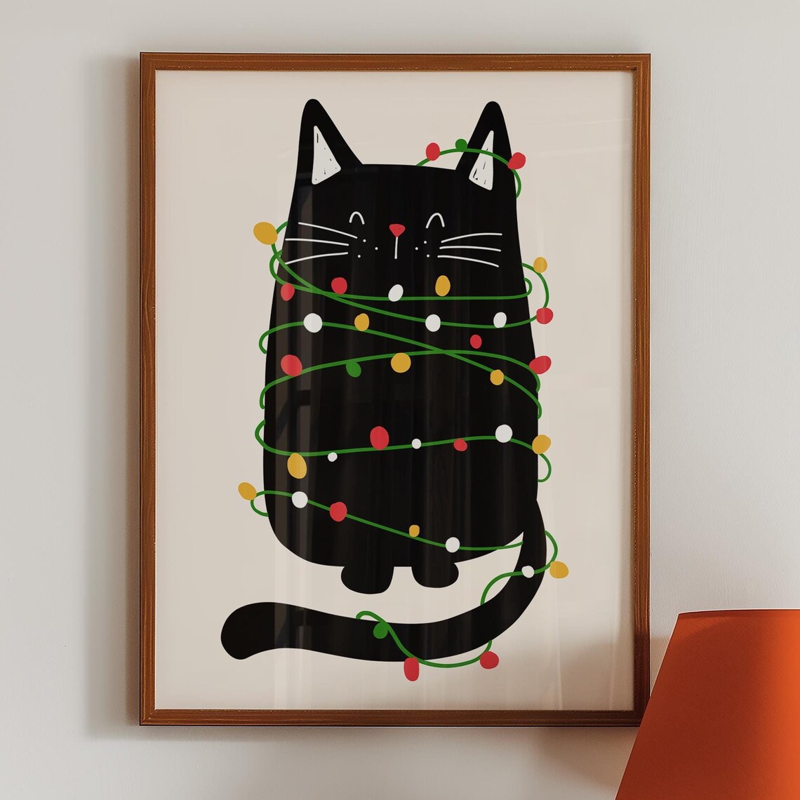 Adorable Cat Wrapped In Christmas Lights - Image 2