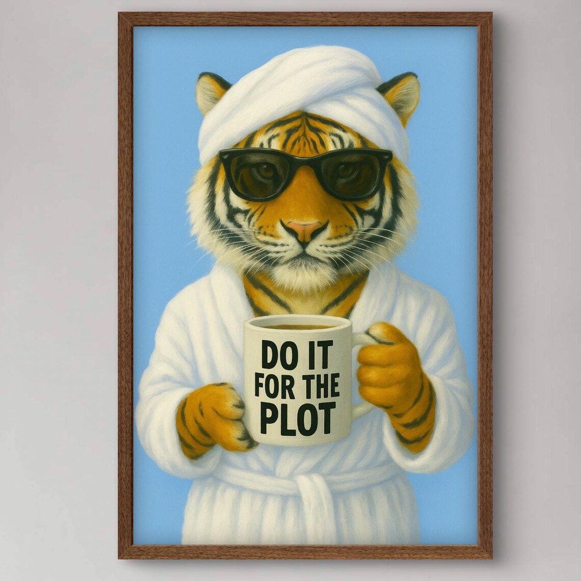 Tiger Coffee Wall Art Funny Animal Do It For The Plot Poster Trendy Dorm Room Decor