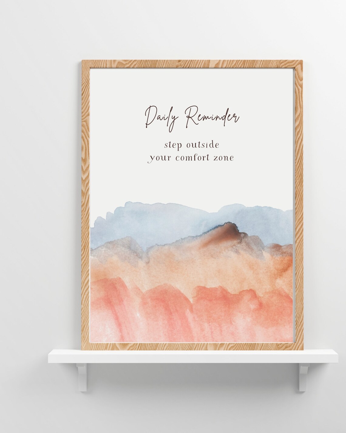 Step Outside Your Comfort Zone Watercolor Mountain Quote Poster - Image 6