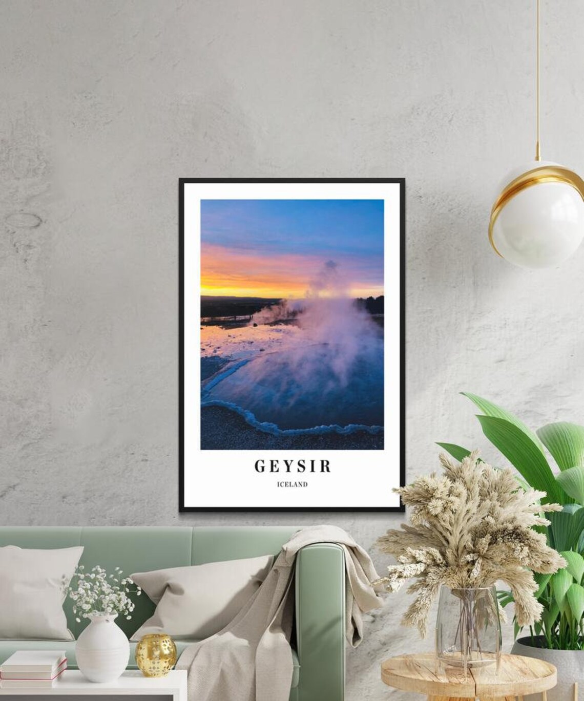 Colorful Geysir Iceland Sunset Hot Spring Travel Photo Poster - Image 4