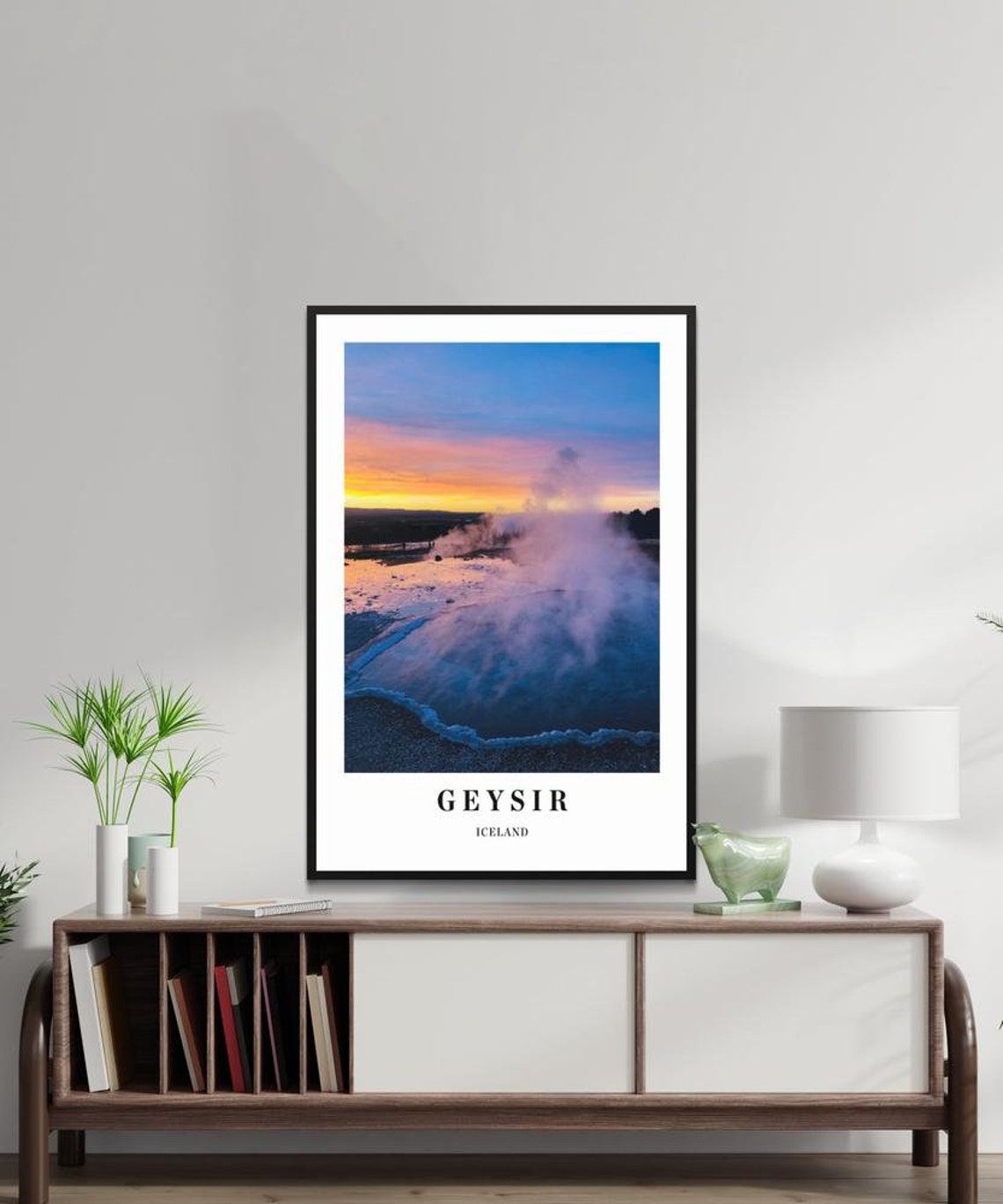 Colorful Geysir Iceland Sunset Hot Spring Travel Photo Poster - Image 3