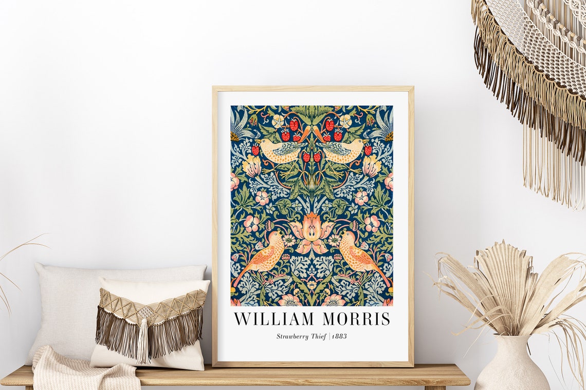 William Morris Strawberry Thief 1883 Birds Floral Pattern Art Poster - Image 5