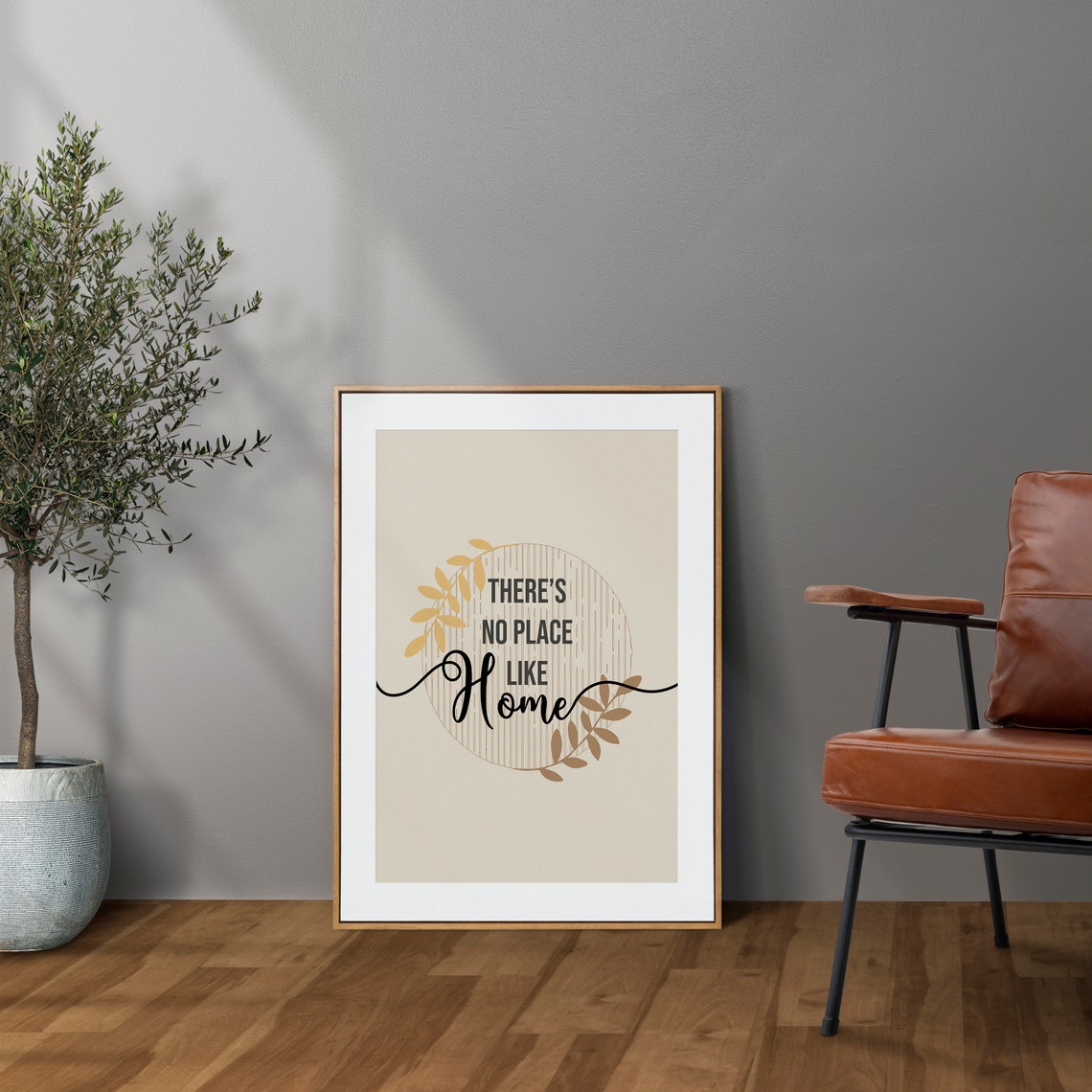There Is No Place Like Home Botanical Quote Typography Poster - Image 5