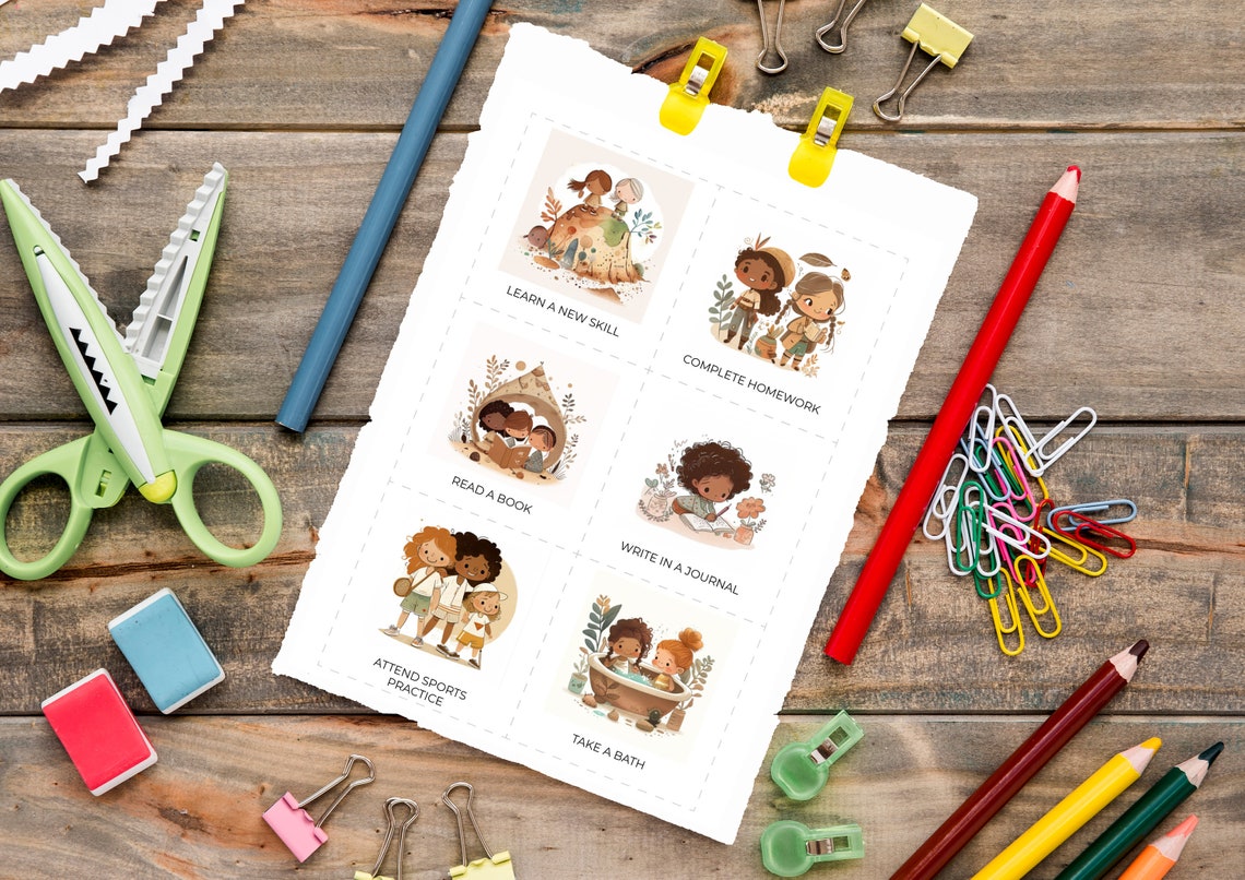 Kids Daily Routine Chart Poster Toddler Morning Task Cards Set Decor - Image 6