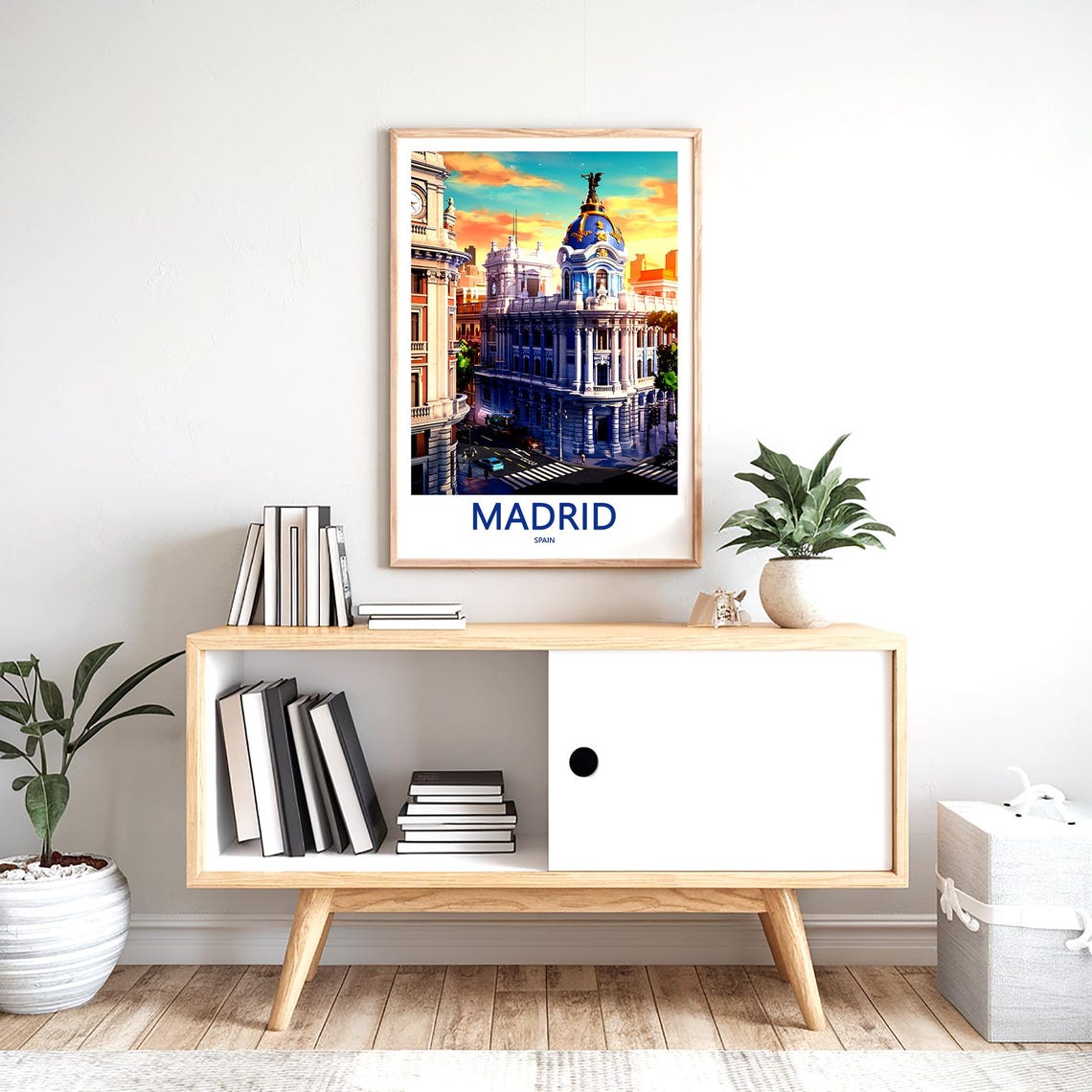 Madrid Metropolis Dome Sunset Golden Hour Skyline Art Poster - Image 2