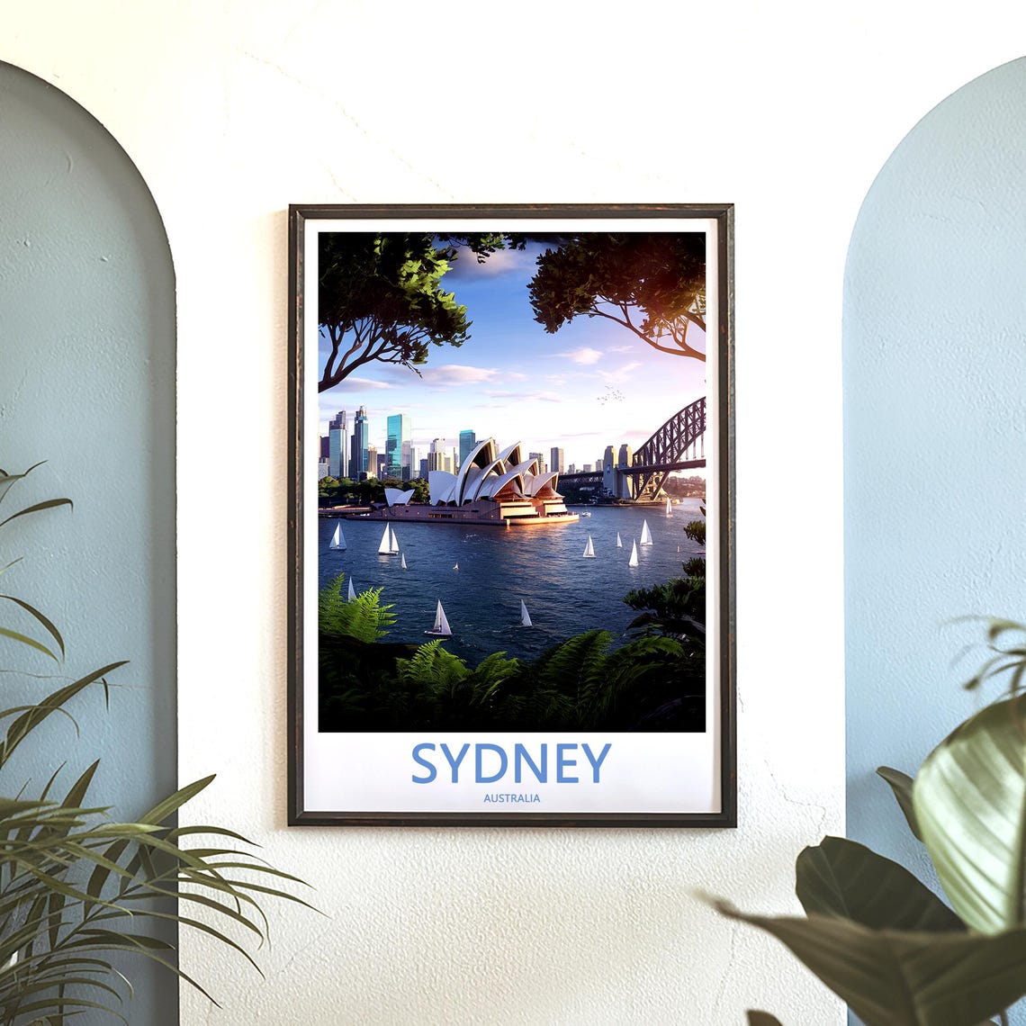 Sydney Opera House and Harbour Bridge in Warm Sunset Light Poster - Image 3