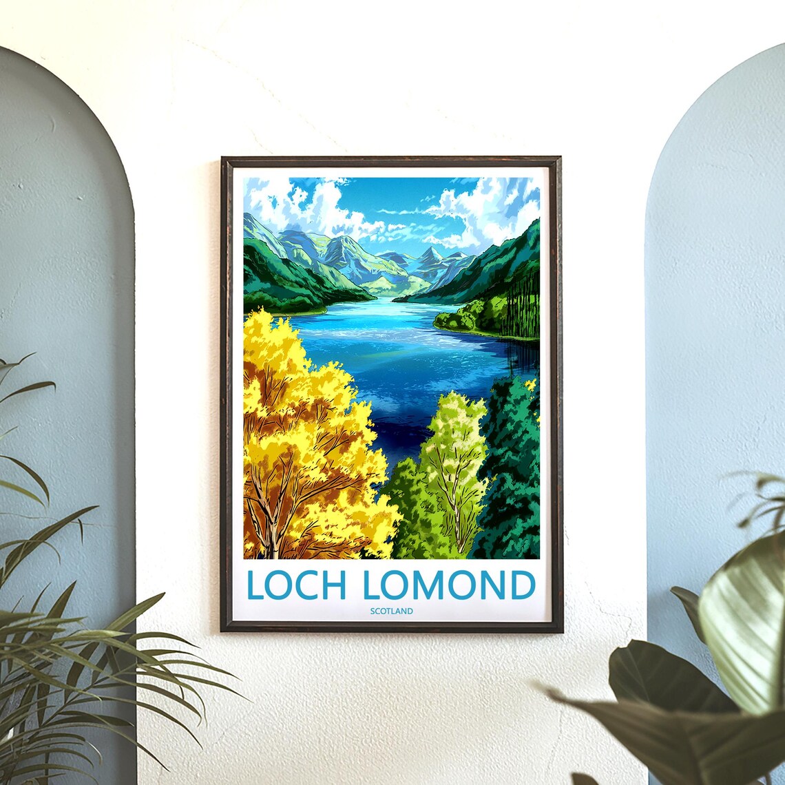 Loch Lomond Scotland Golden Autumn Lake and Mountain Peaks Poster - Image 3