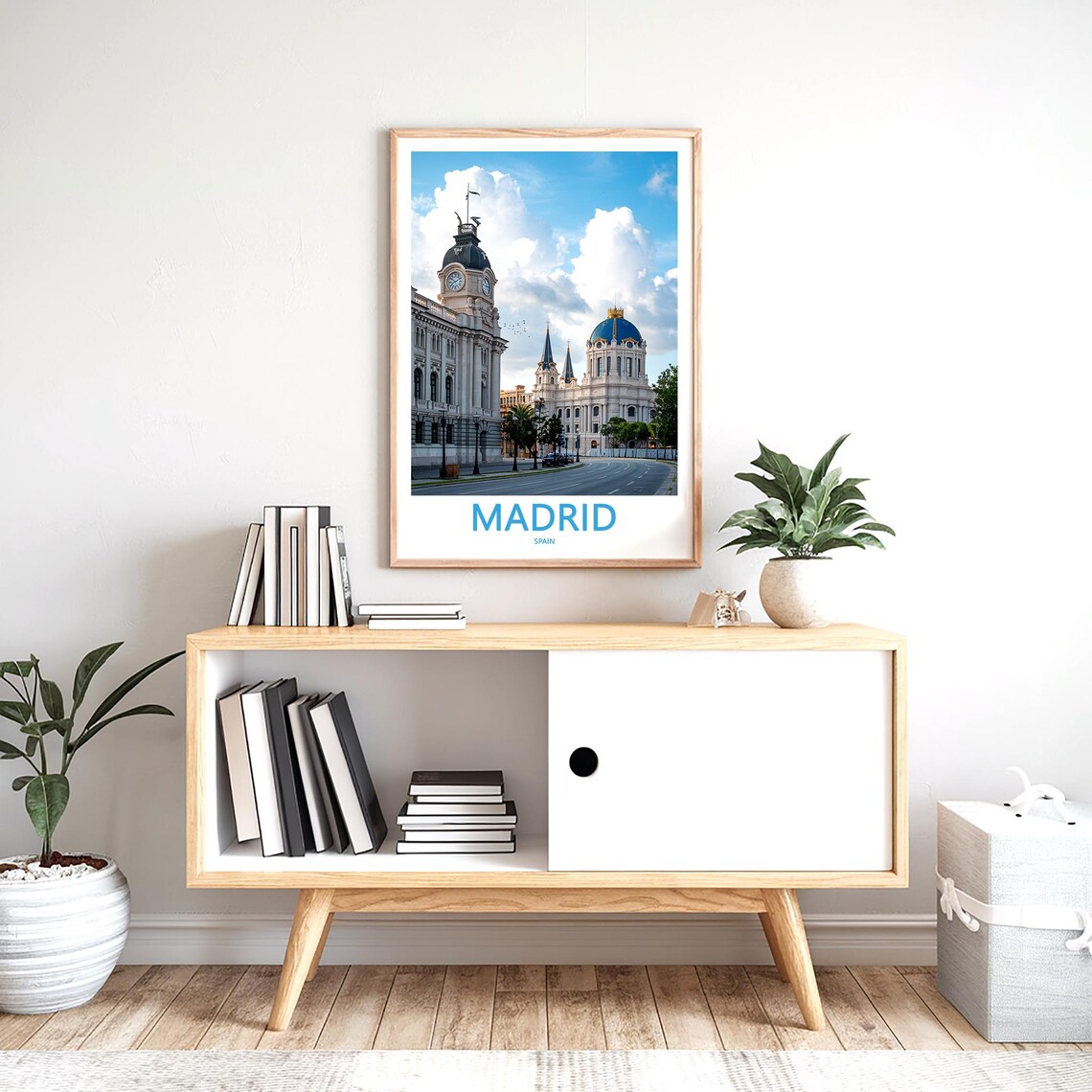 Madrid Clock Tower Blue Dome Landmark Wide Photo Day View Poster - Image 2