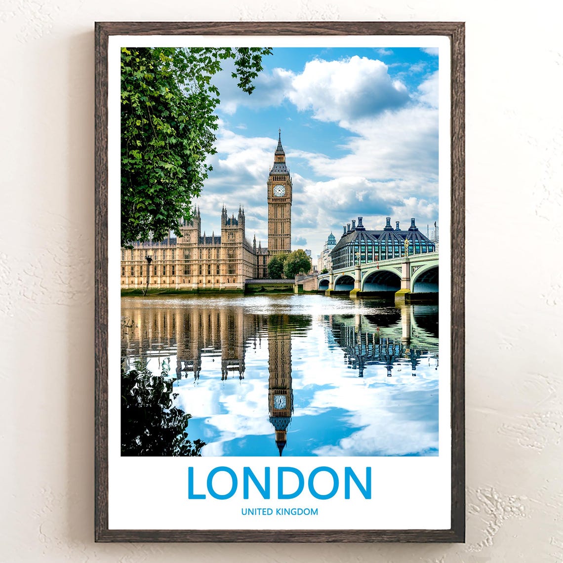 Big Ben and Parliament Reflected in the Calm River Thames Poster