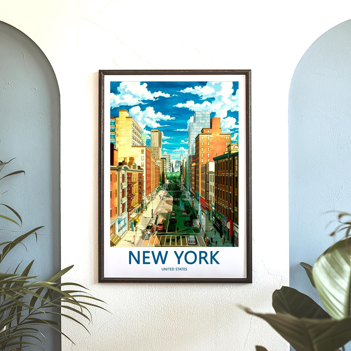 New York City Street Canyon Skyscraper View Daytime Travel Poster - Image 3