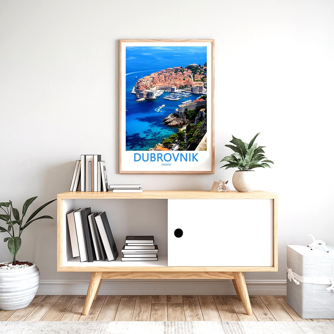 Dubrovnik Croatia Old Town Aerial Panorama Deep Blue Sea Poster - Image 2