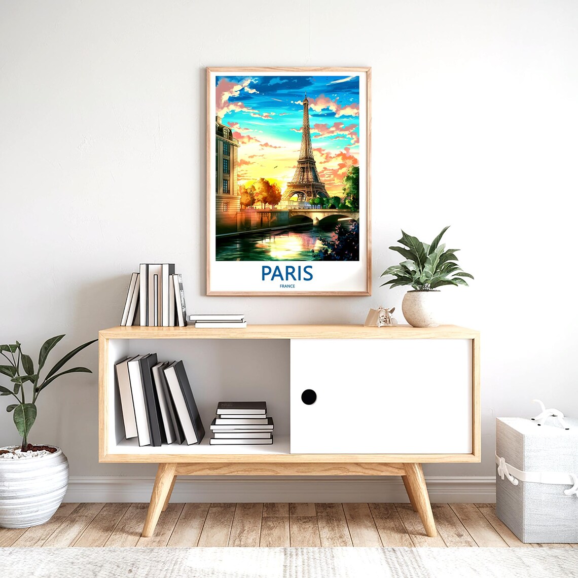 Eiffel Tower Over the Seine at Golden Sunset with Bridge Poster - Image 2