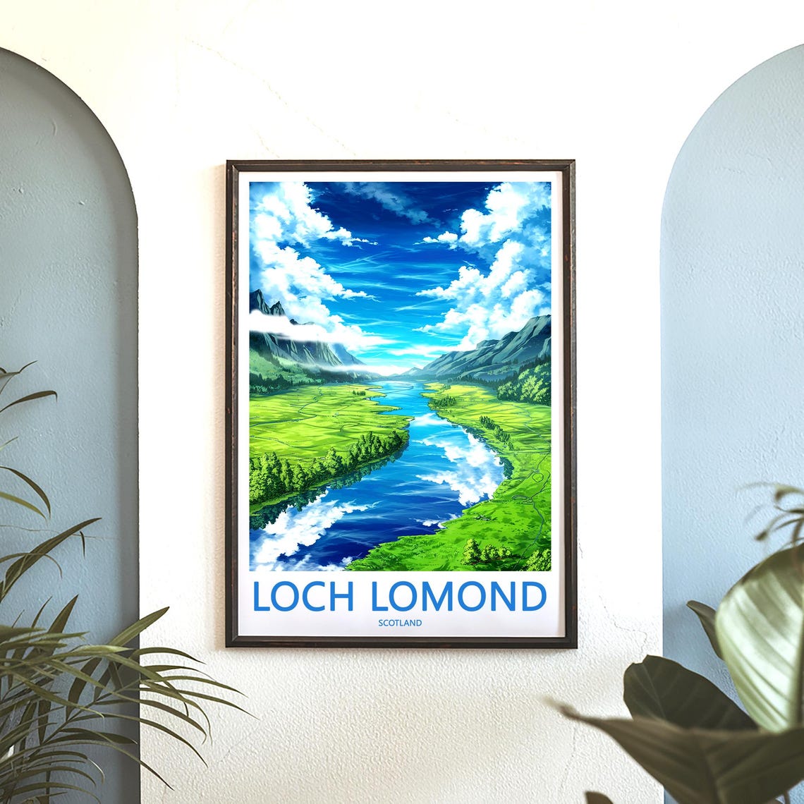 Loch Lomond Scotland Aerial Green Valley River Vista Art Poster - Image 3