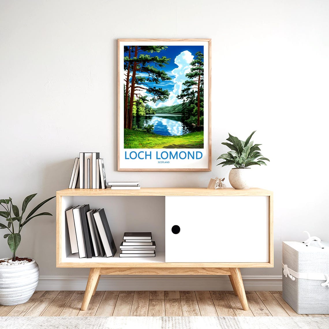 Loch Lomond Scotland Pine Forest Lake Reflection View Poster - Image 2
