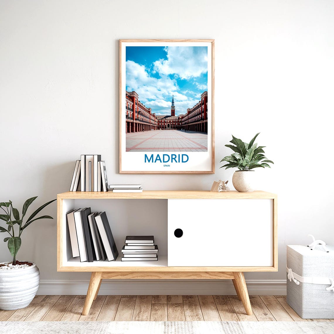 Madrid Plaza Mayor Wide Empty Plaza Panorama Photo View Poster - Image 2