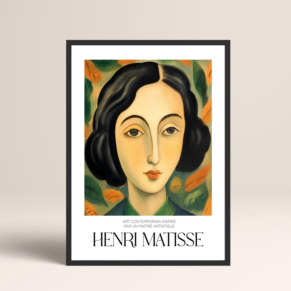 Henri Matisse Style Dark Haired Woman Portrait Classic Art Print - Image 2