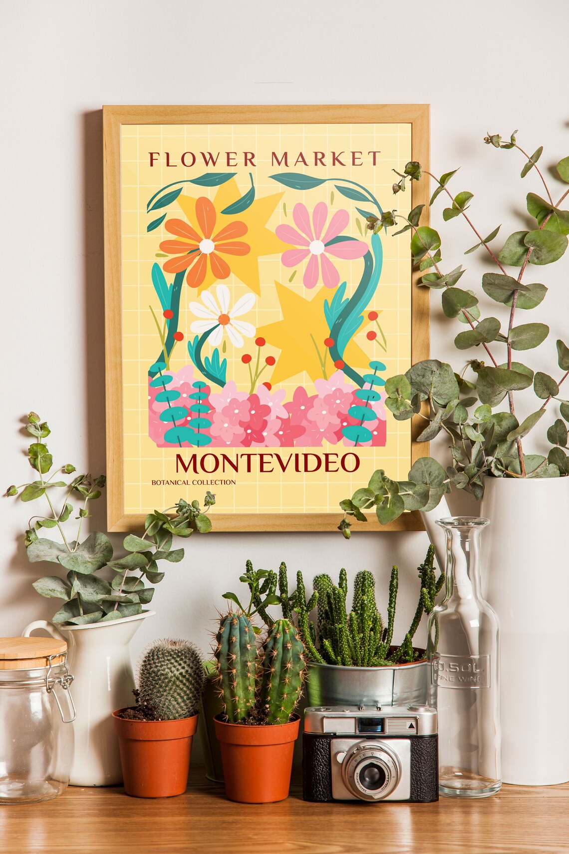 Montevideo Flower Market Botanical Art Print - Image 2
