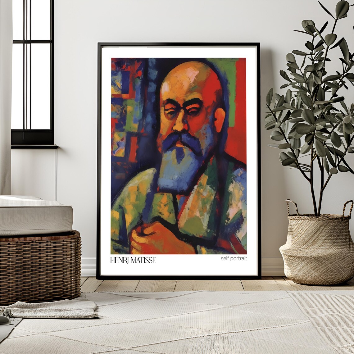 Henri Matisse Style Self Portrait Fauvist Bold Color Art Poster