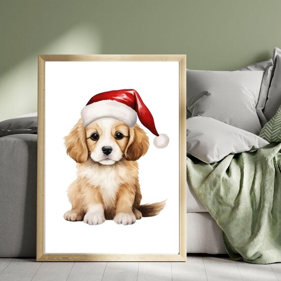 Chiristmas Dog Prints Cute Christmas Wall Art T Shirt Designs Christmas Designs Christmas Gift