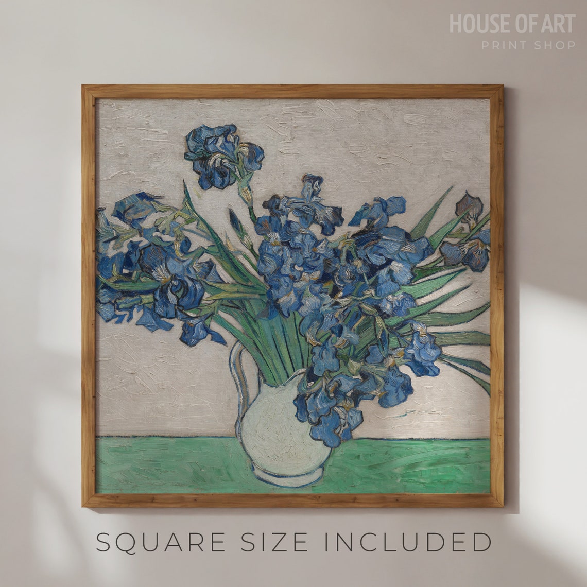 Irises Oil Painting Garden Flowers Bouquet Purple Flowers Art Bright Floral Print Flower Still Life Spring Bouquet Wall Art - Image 2