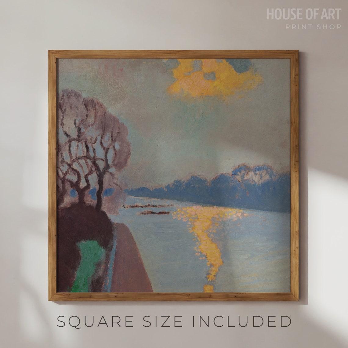 Sunlight On The River Impressionist Water Landscape Painting Art Print - Image 2
