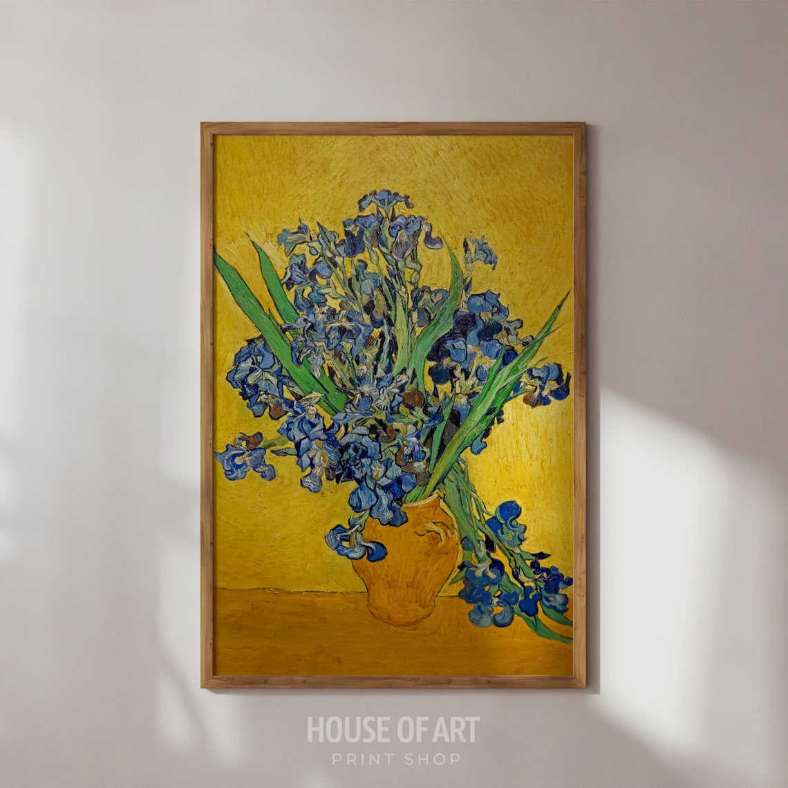 Irises Wall Art Bouquet Of Flowers Oil Painting Famous Artwork Purple Flowers Art Vibrant Gallery Wall Print Wall Art