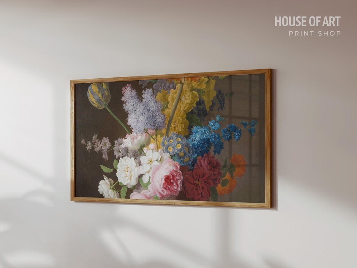 Dutch Golden Age Floral Still Life Antique Bouquet Painting Wall Print - Image 3