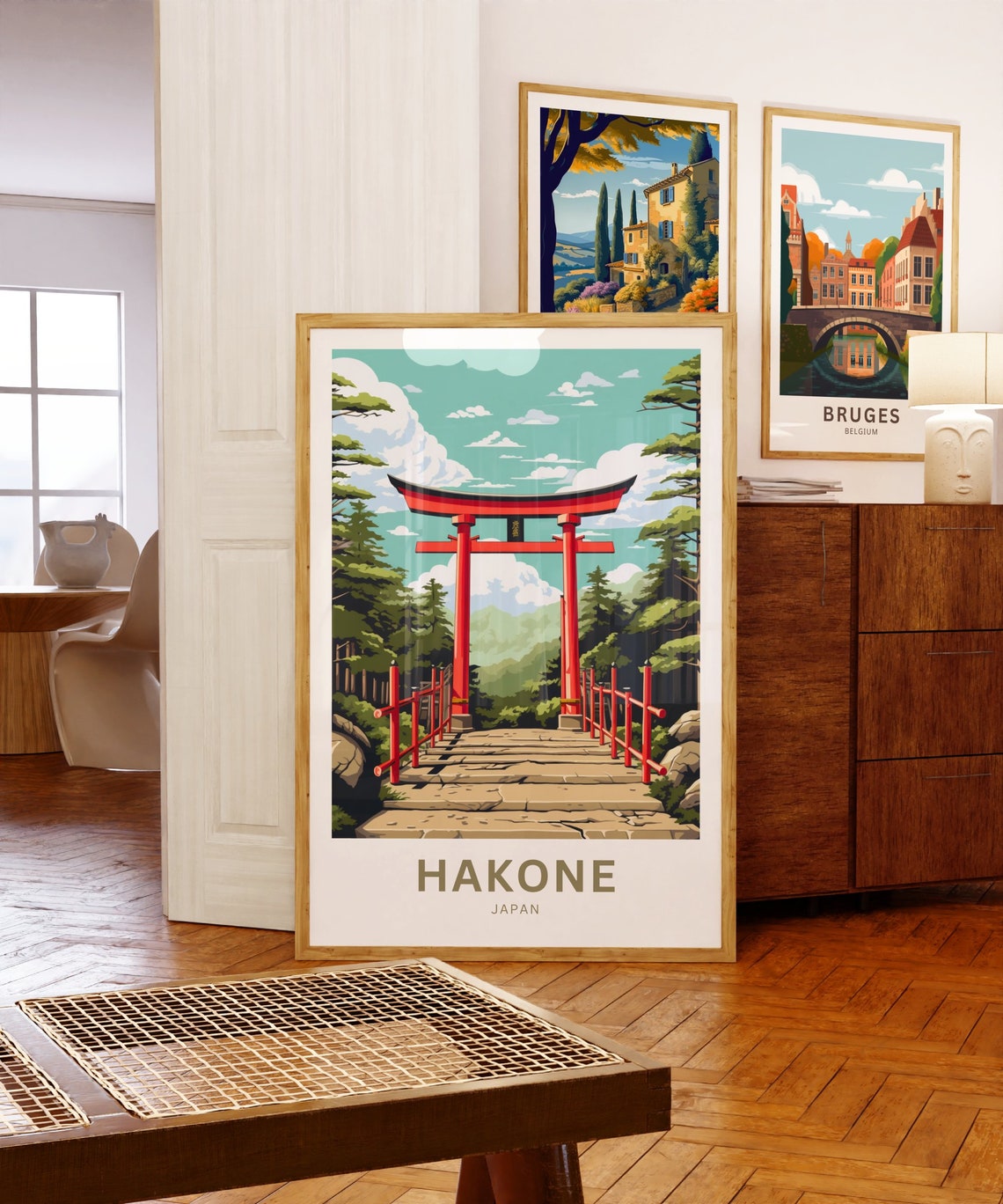 Hakone Japan Red Torii Gate Forest Path Personalized Travel Poster - Image 5
