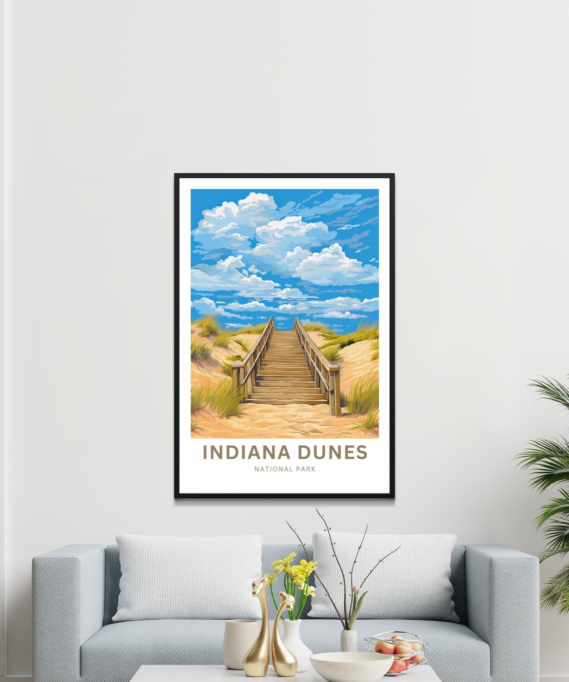 Indiana Dunes National Park Wooden Stairs Over Dunes Travel Poster - Image 3
