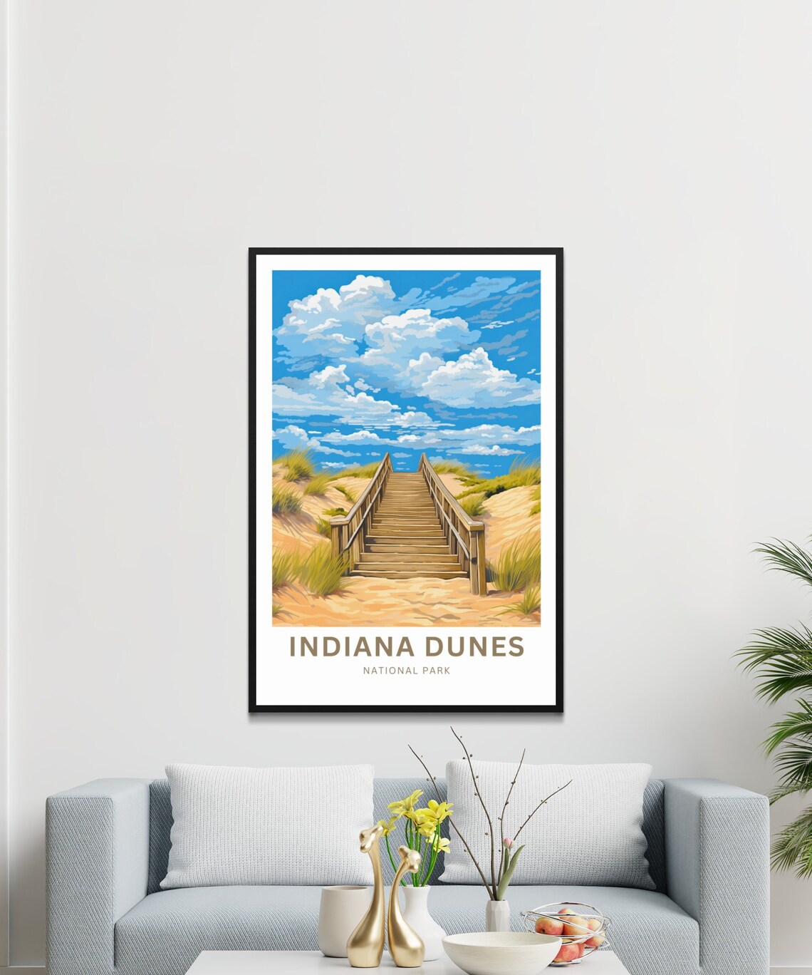Personalized Indiana Dunes National Park Wooden Dune Stairs Poster - Image 3