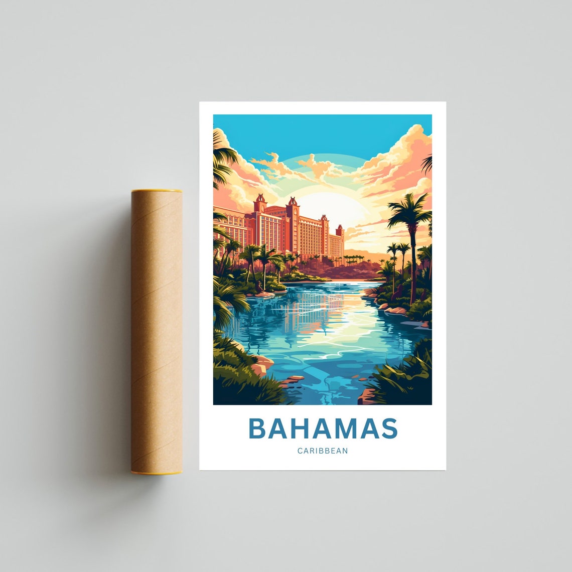 Personalized Bahamas Caribbean Custom Text Island Resort Sunset Poster - Image 4