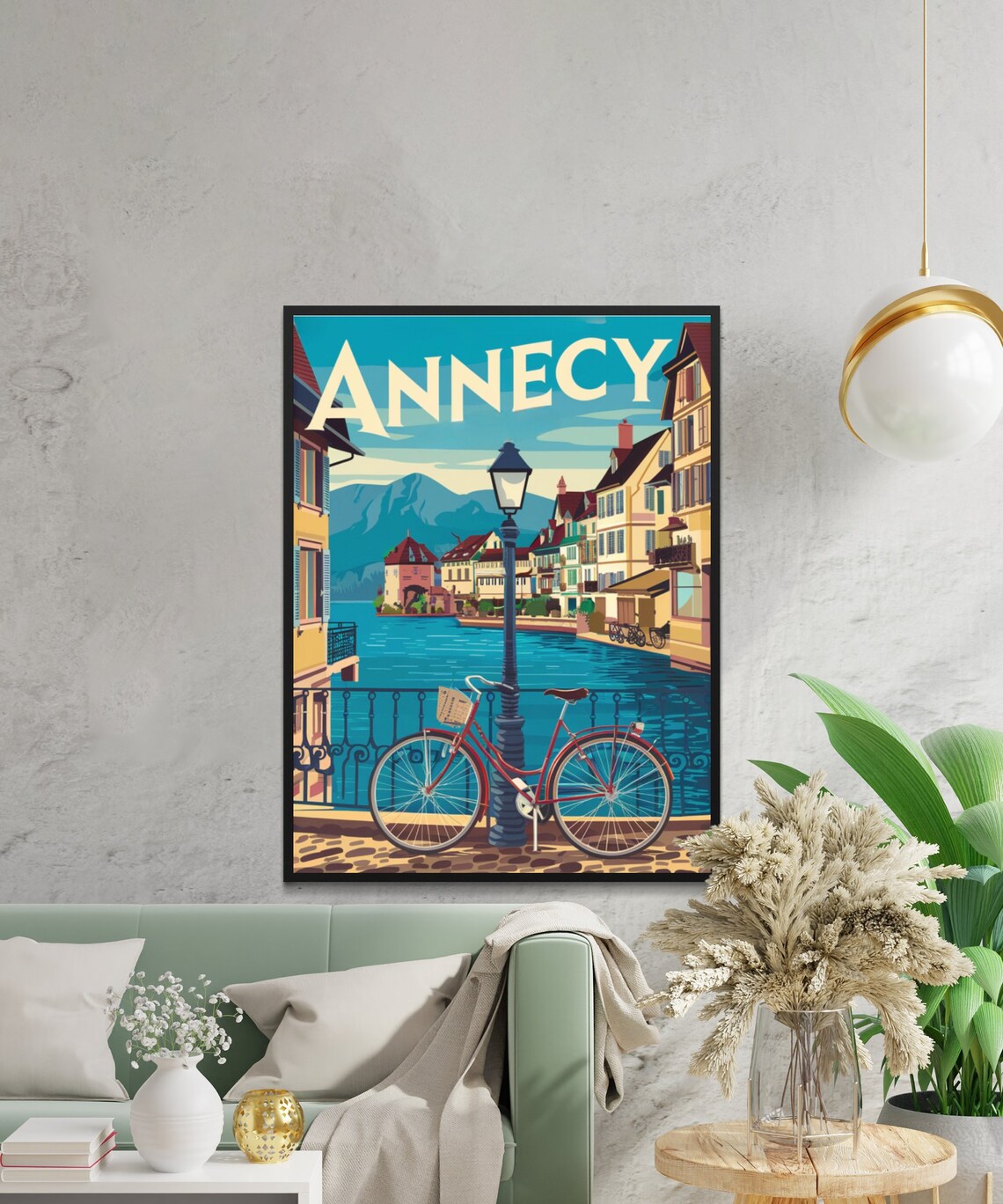 Annecy Vintage Travel Poster Annecy Print France Vintage Wall Art Framed Present Gift France Present - Image 2