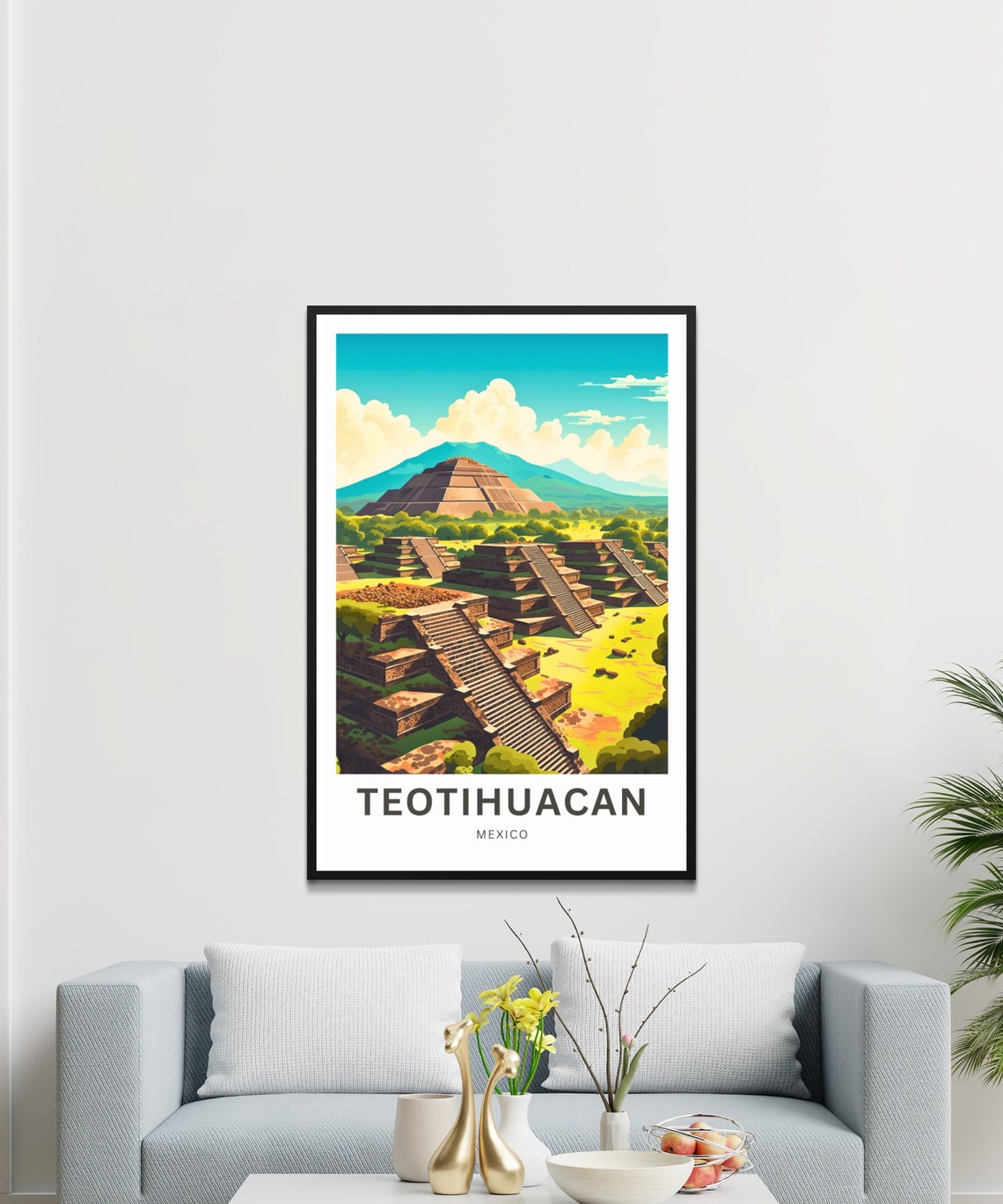 Teotihuacan Travel Print Teotihuacan Poster Mexico Wall Art Framed Present Gift Mexico Present - Image 2