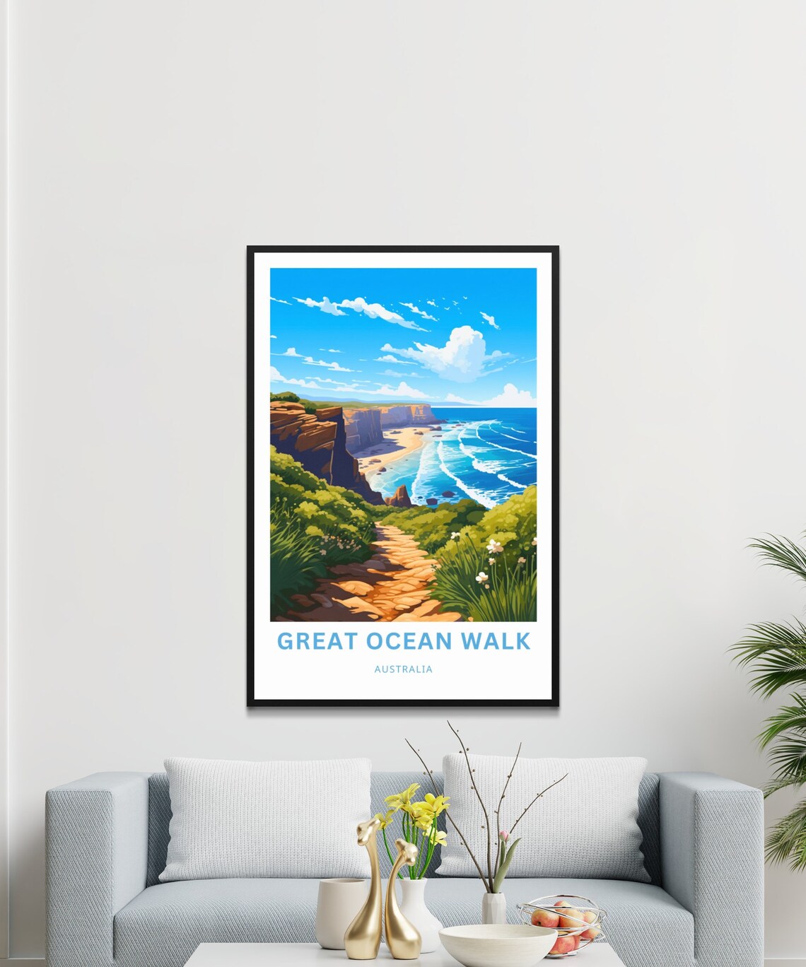 Great Ocean Walk Australia Cliff Trail Beach View Travel Poster - Image 3