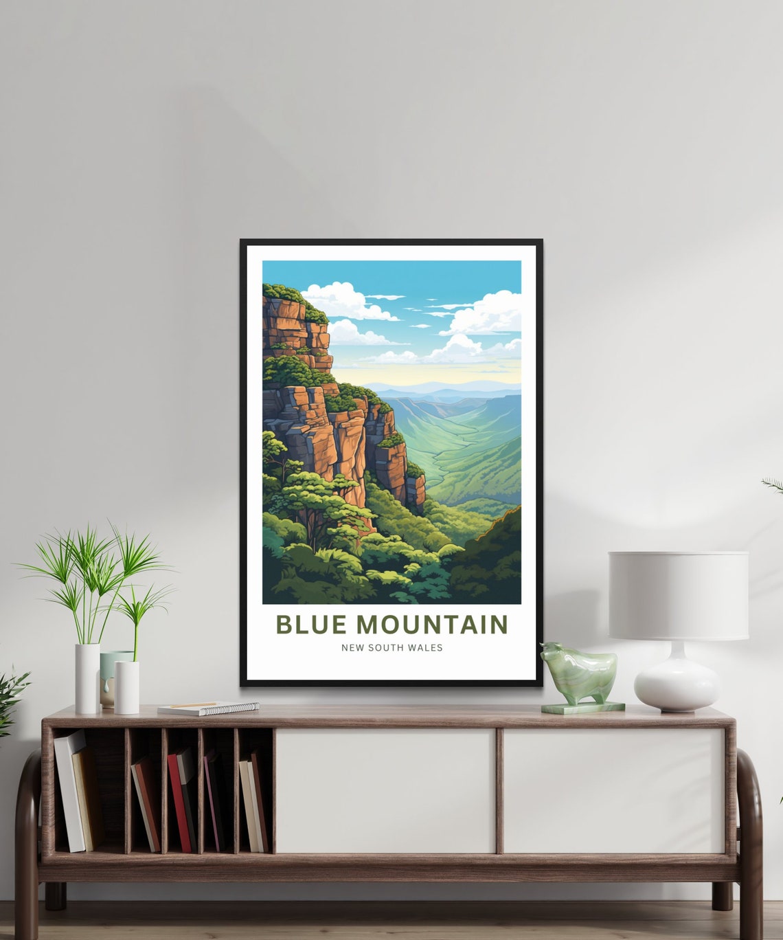 Blue Mountain New South Wales Orange Cliffs Green Vale Poster - Image 2