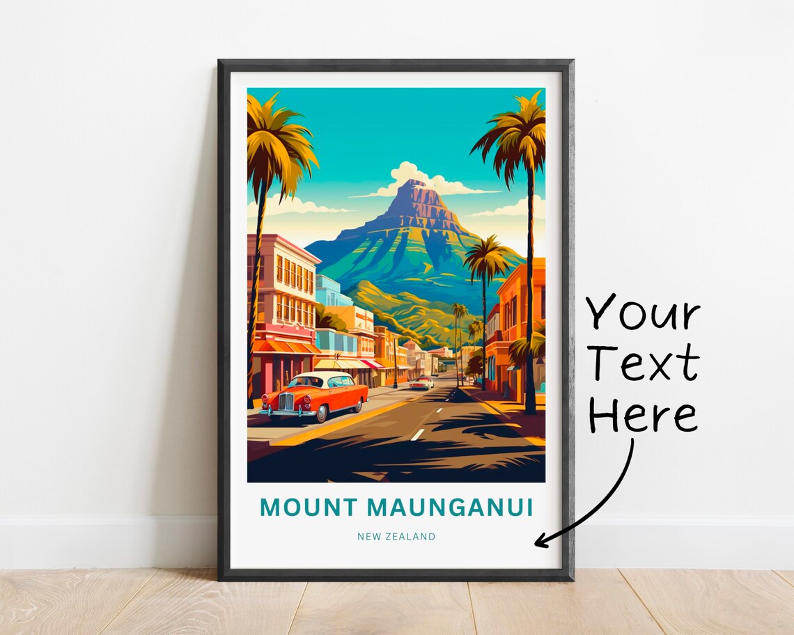 Mount Maunganui New Zealand Personalized Retro Street Poster