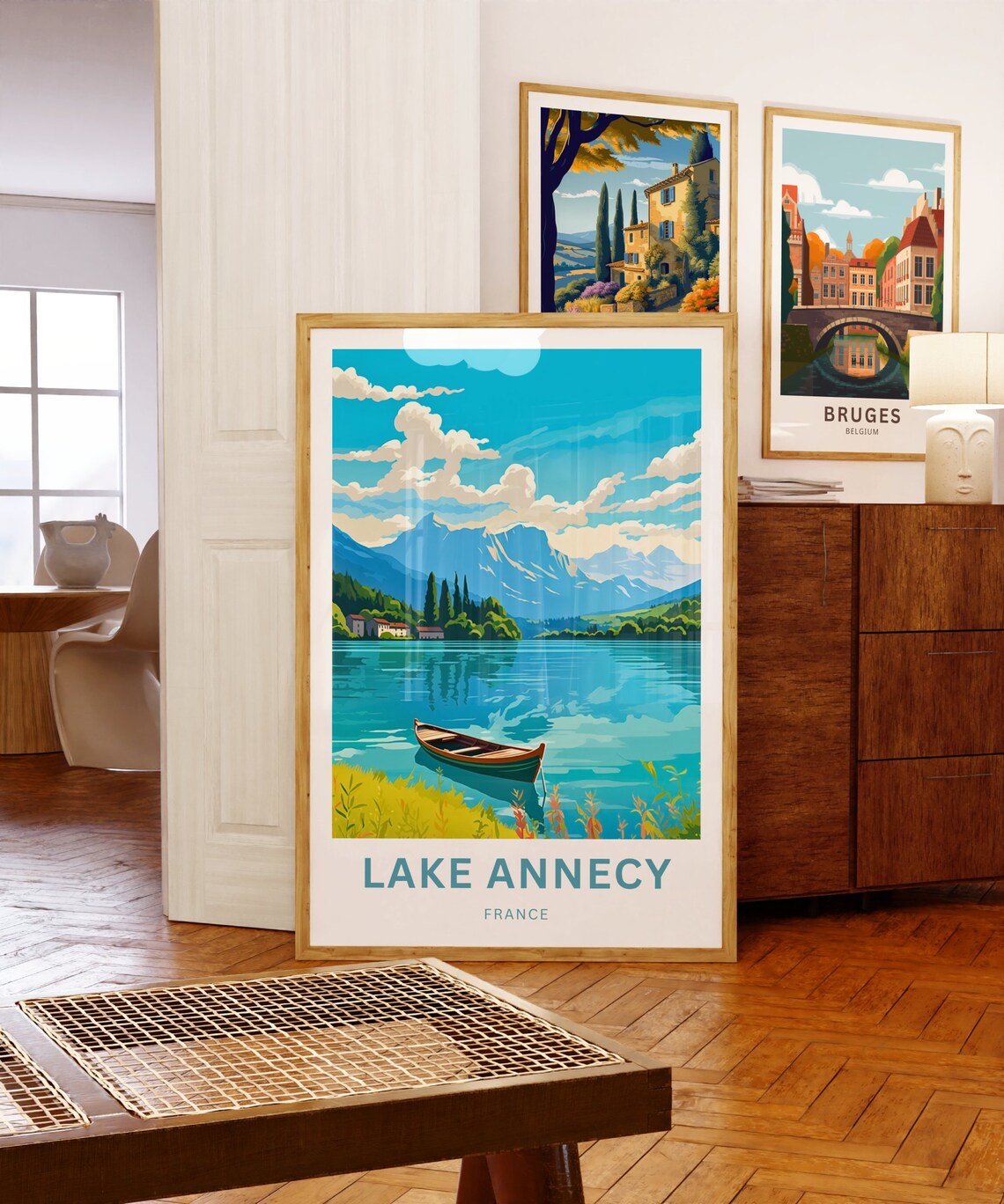 Lake Annecy Travel Print Lake Annecy Poster France Wall Art Framed Present Gift France Present - Image 5