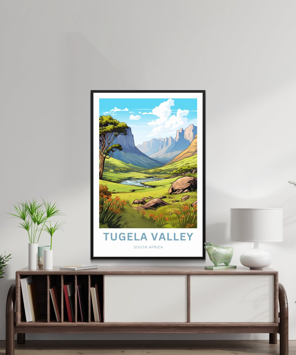 Tugela Valley South Africa Basalt Cliffs Green Valley Travel Poster - Image 2