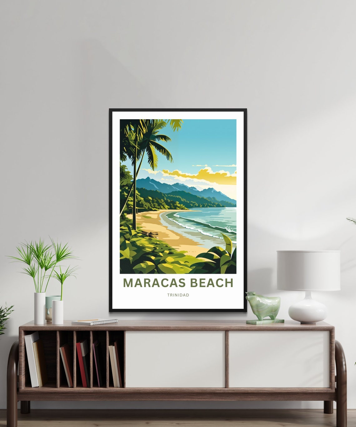Maracas Beach Trinidad Tropical Palm Beach Bay Travel Poster - Image 2
