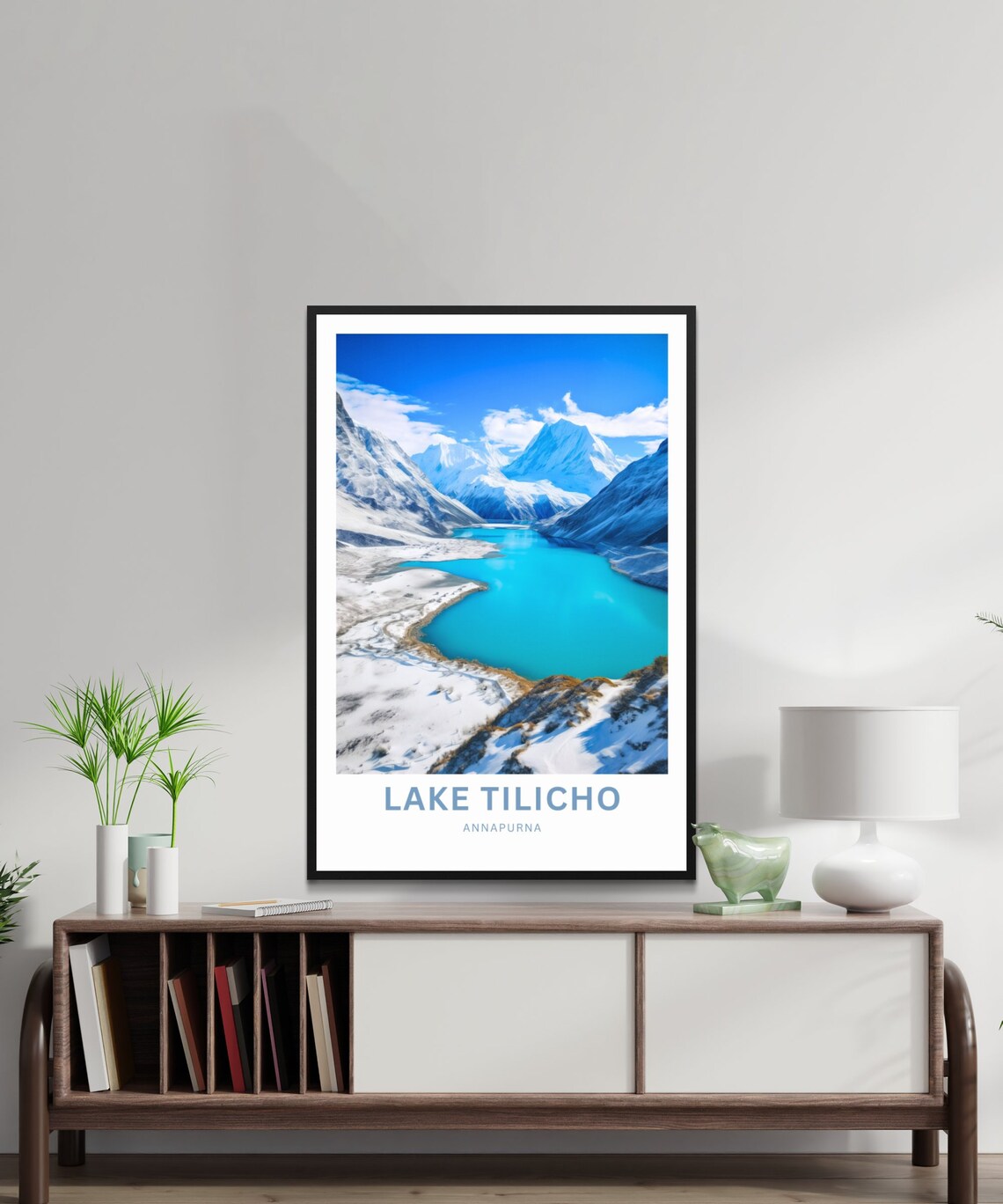 Lake Tilicho Annapurna Nepal Turquoise Rocky Shore Mountain Poster - Image 2
