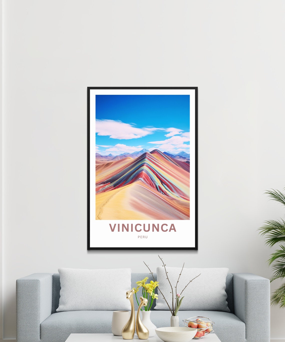 Personalized Vinicunca Travel Print Vinicunca Poster Peru Wall Art Framed Present Gift Peru Present - Image 3