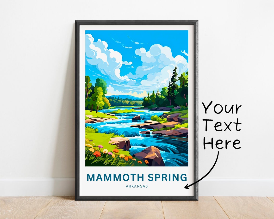 Mammoth Spring Arkansas Wildflower River Rapids Custom Poster