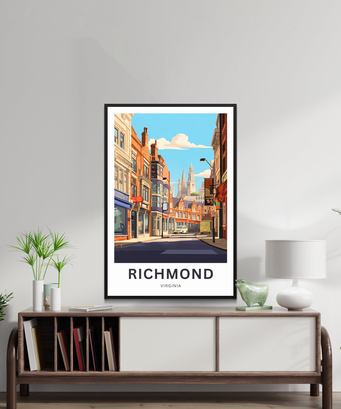 Richmond Virginia Historic Street Custom Text Travel Art Poster - Image 2