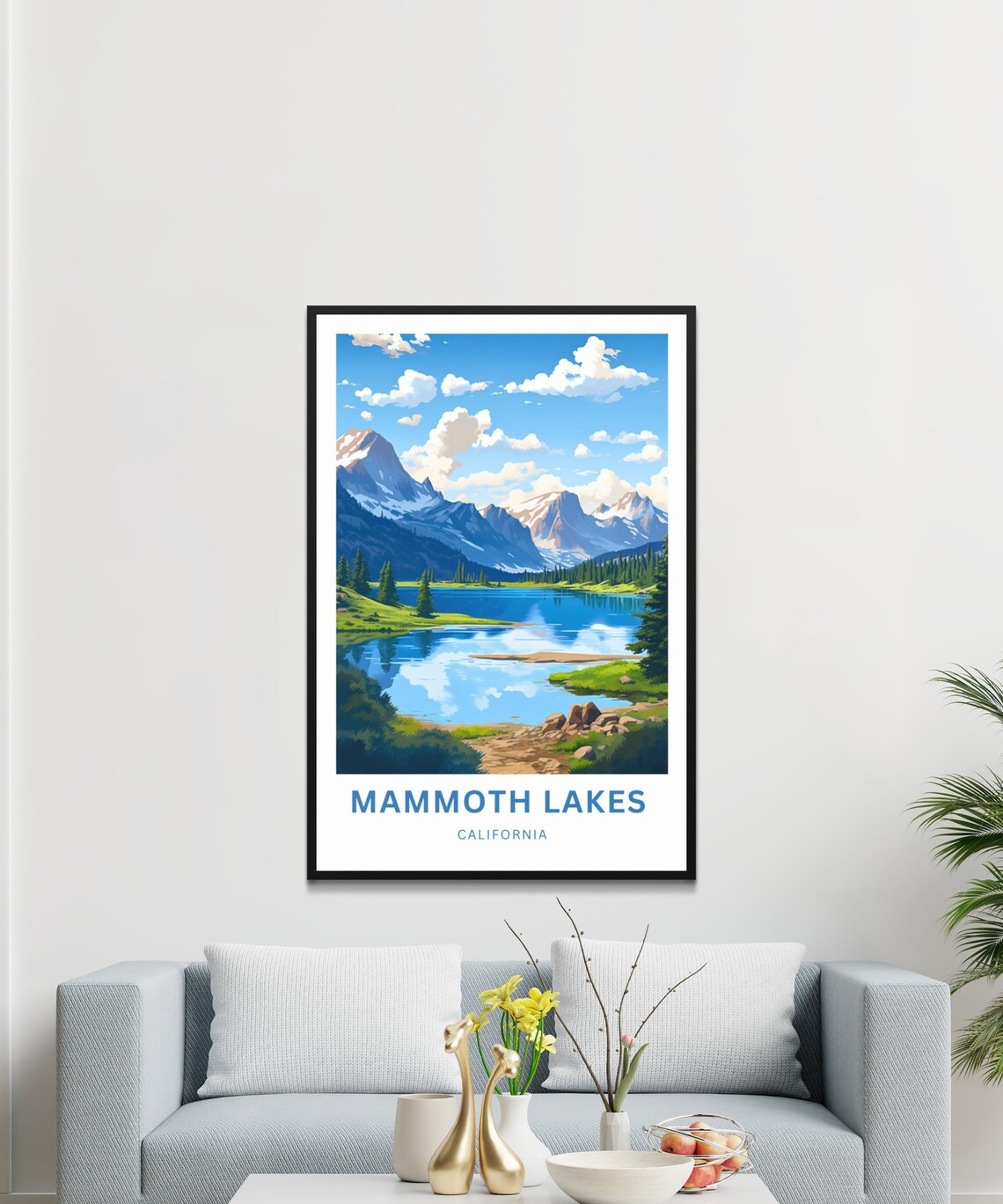 Mammoth Lakes California Mountain Lake Snowy Peaks Travel Poster - Image 3