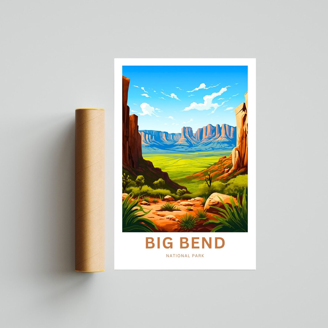 Big Bend Personalized Texas Desert Canyon Mesas Landscape Poster - Image 4