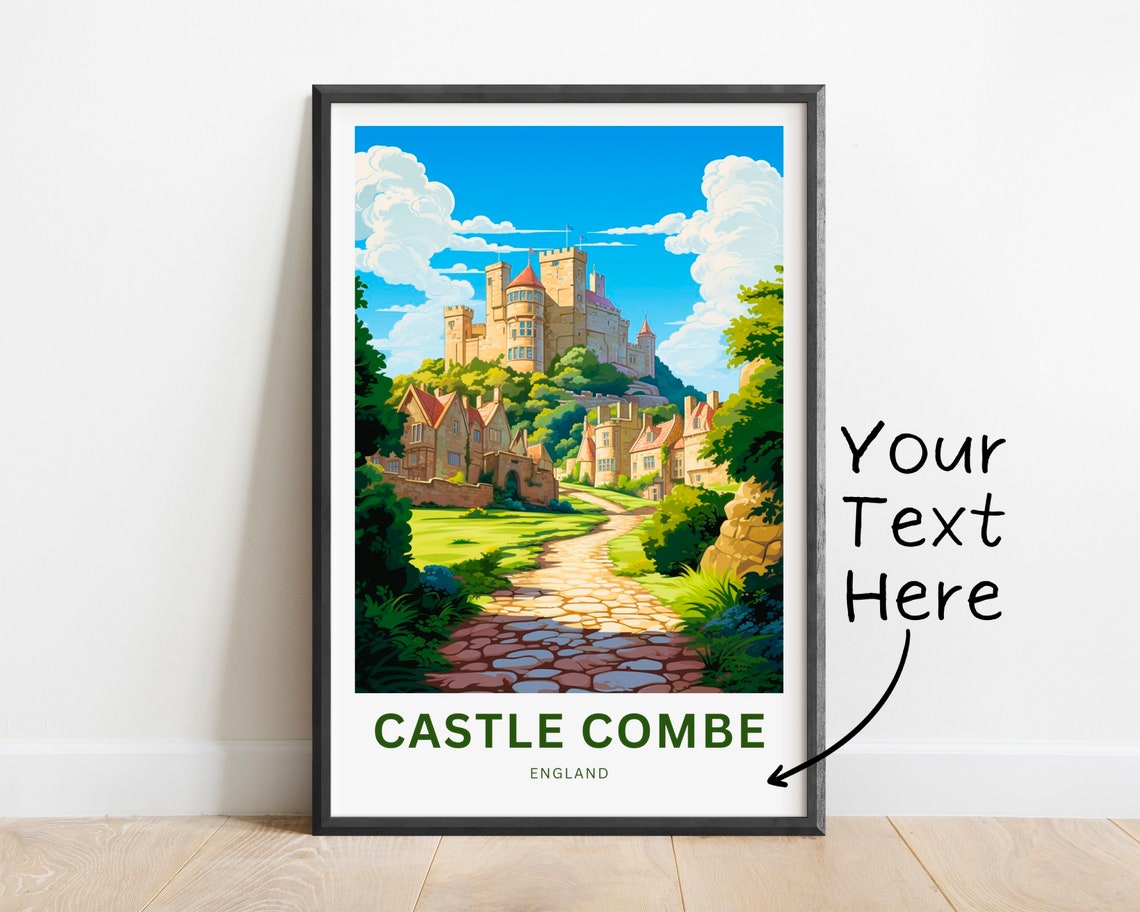 Personalized Castle Combe England Charming Village Scene Travel Poster