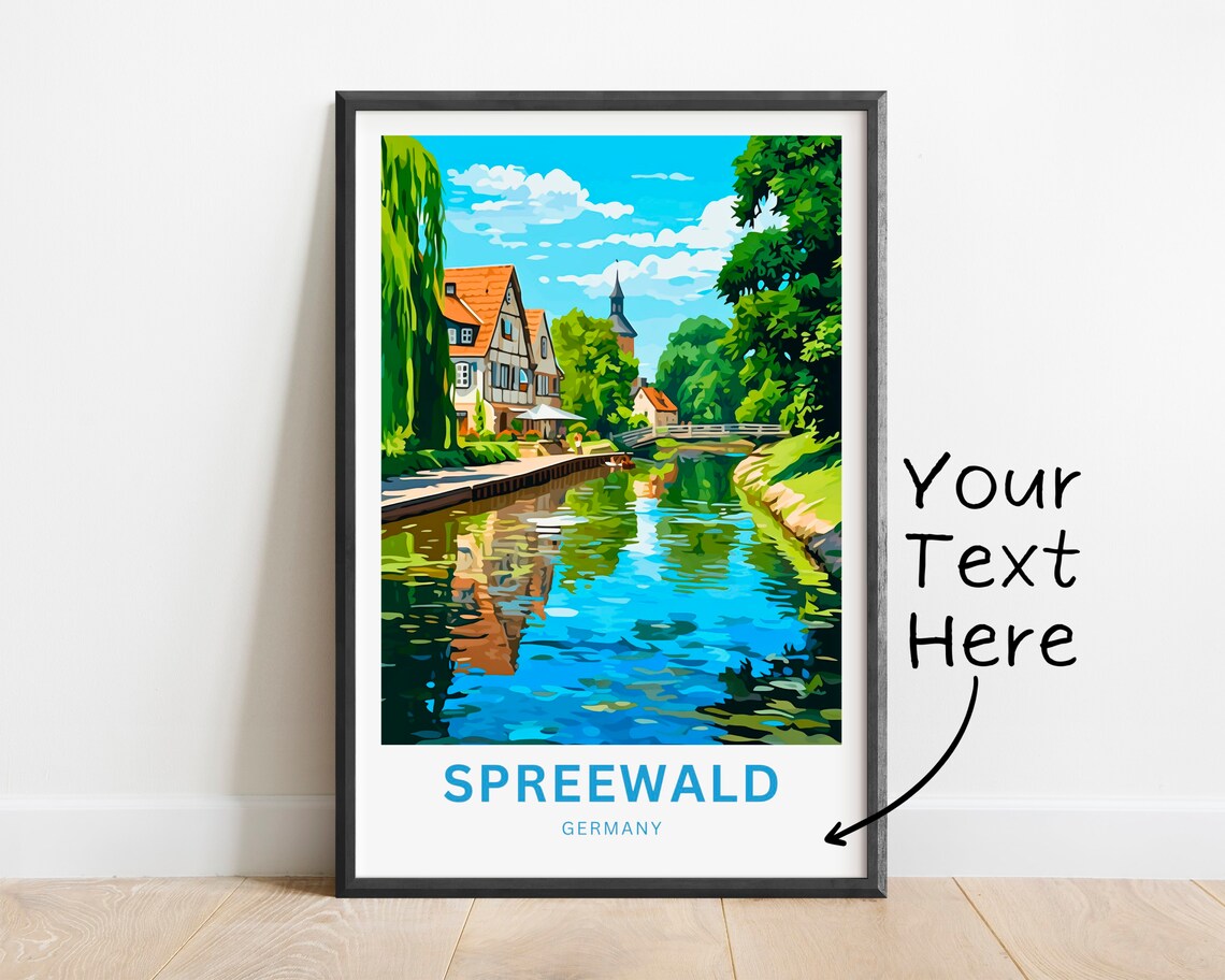 Spreewald Travel Poster, Germany Wall Art